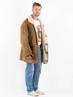 Vintage 80's Men Sheepskin Shearling Coat In Beige 7 Vintage 80's Men Sheepskin Shearling Coat In Beige -Northern Grip Vintage 80s Men Sheepskin Coat 0456 5dd0a823 6e16 4ac6 8519 6efa8fe6c509