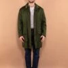 Vintage 80's Men Swedish Military Parka Coat In Green