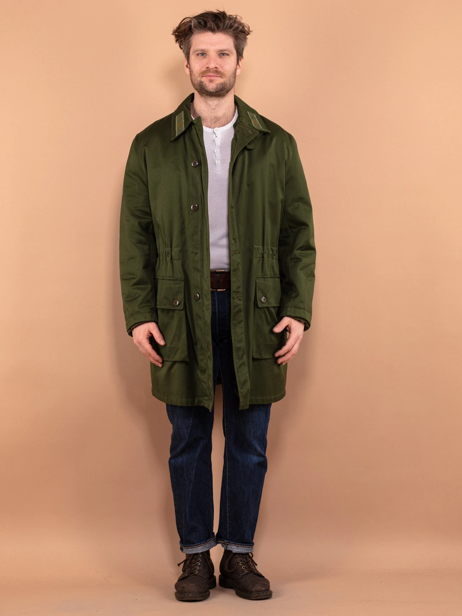 Vintage 80's Men Swedish Military Parka Coat In Green 1 Vintage 80's Men Swedish Military Parka Coat In Green