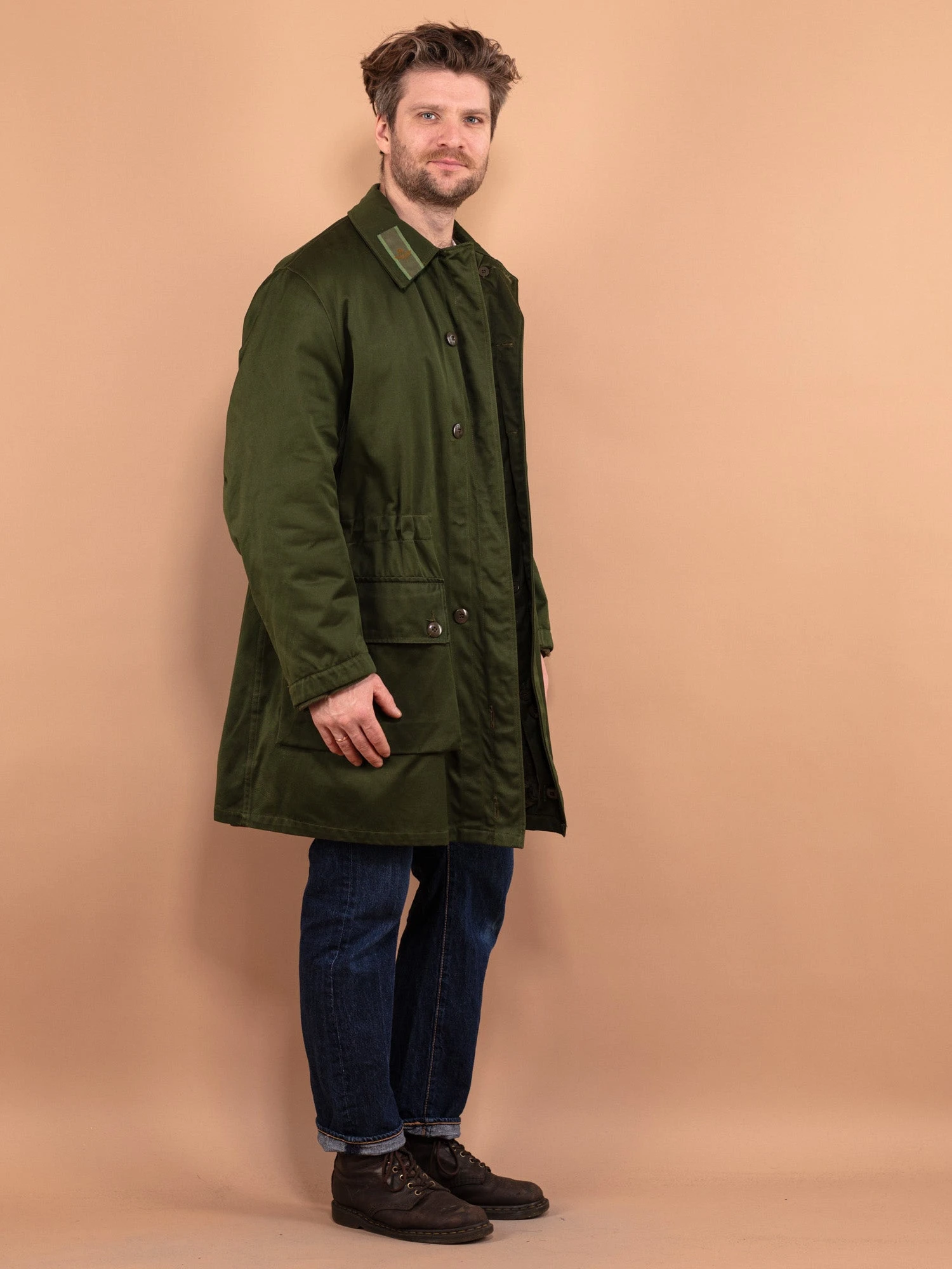 Vintage 80's Men Swedish Military Parka Coat In Green 3 Vintage 80's Men Swedish Military Parka Coat In Green - Image 3