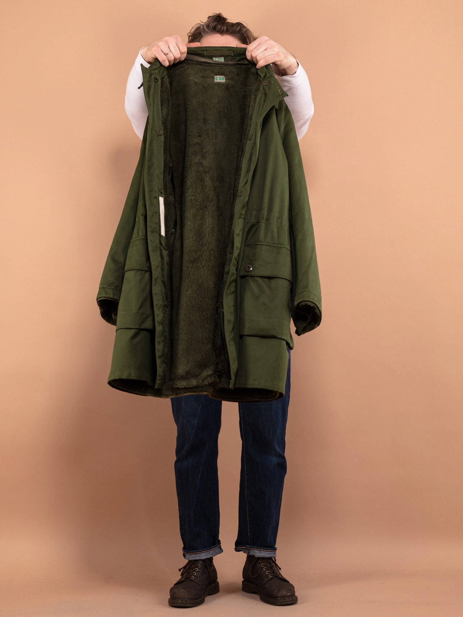 Vintage 80's Men Swedish Military Parka Coat In Green 4 Vintage 80's Men Swedish Military Parka Coat In Green - Image 4