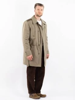 Vintage 80's Men Czech Military Trench Coat In Beige 7 Vintage 80's Men Czech Military Trench Coat In Beige -Northern Grip Vintage 80s Men Trench Coat 0200