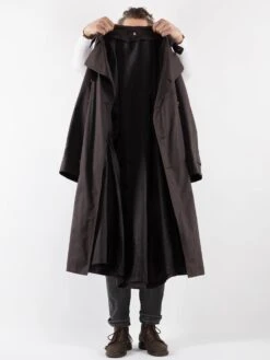 Vintage 80's Men Trench Coat In Brown -Northern Grip Vintage 80s Men Trench Cotton Coat 0010