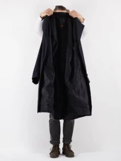 Vintage 80's Men Trench Coat In Blue -Northern Grip Vintage 80s Men Trench Cotton Coat 0083