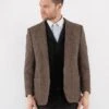 Vintage 80's Men Harris Tweed Jacket In Beige