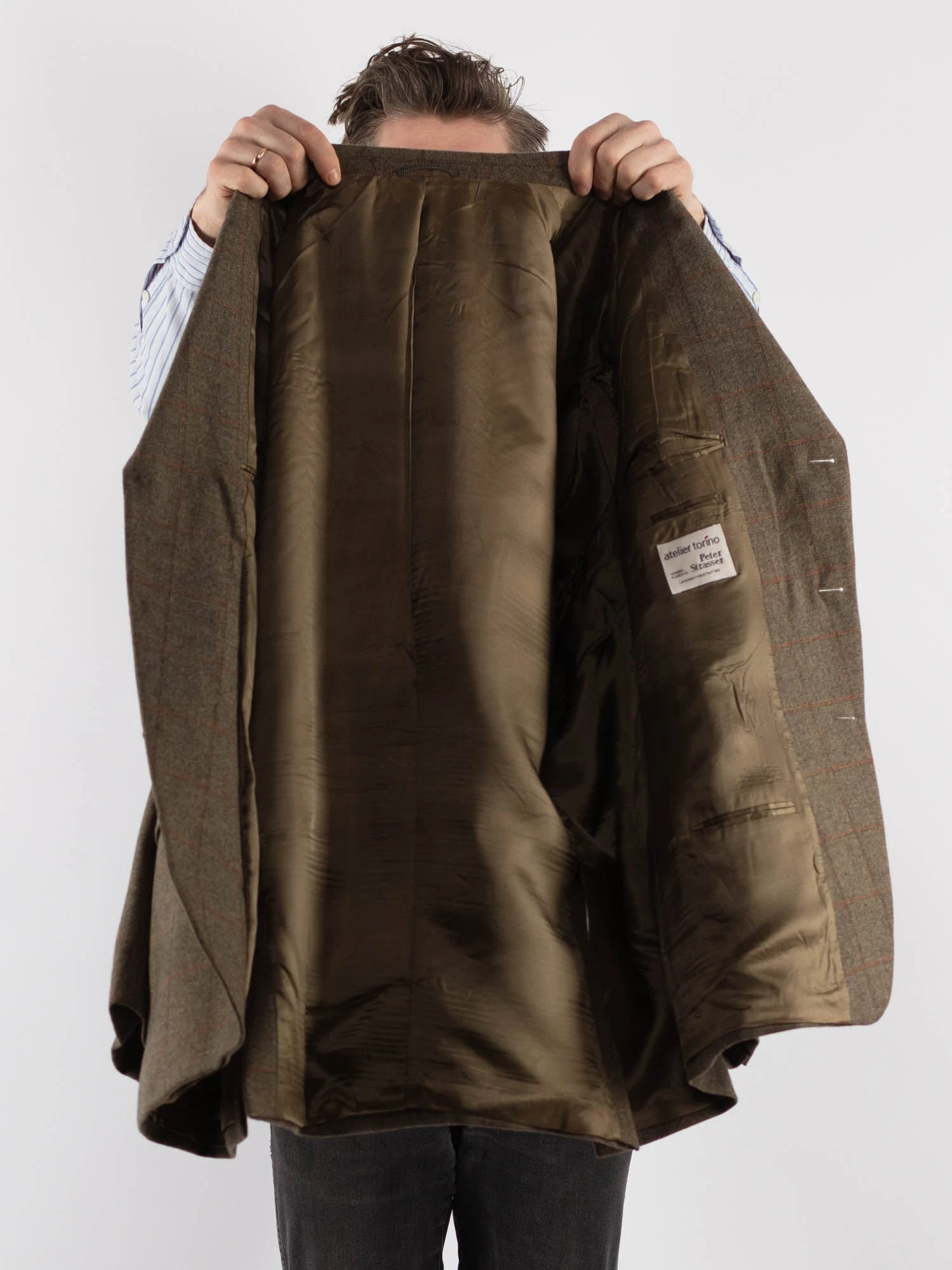 Vintage 80's Men Wool Blazer Jacket In Beige 4 Vintage 80's Men Wool Blazer Jacket In Beige - Image 4