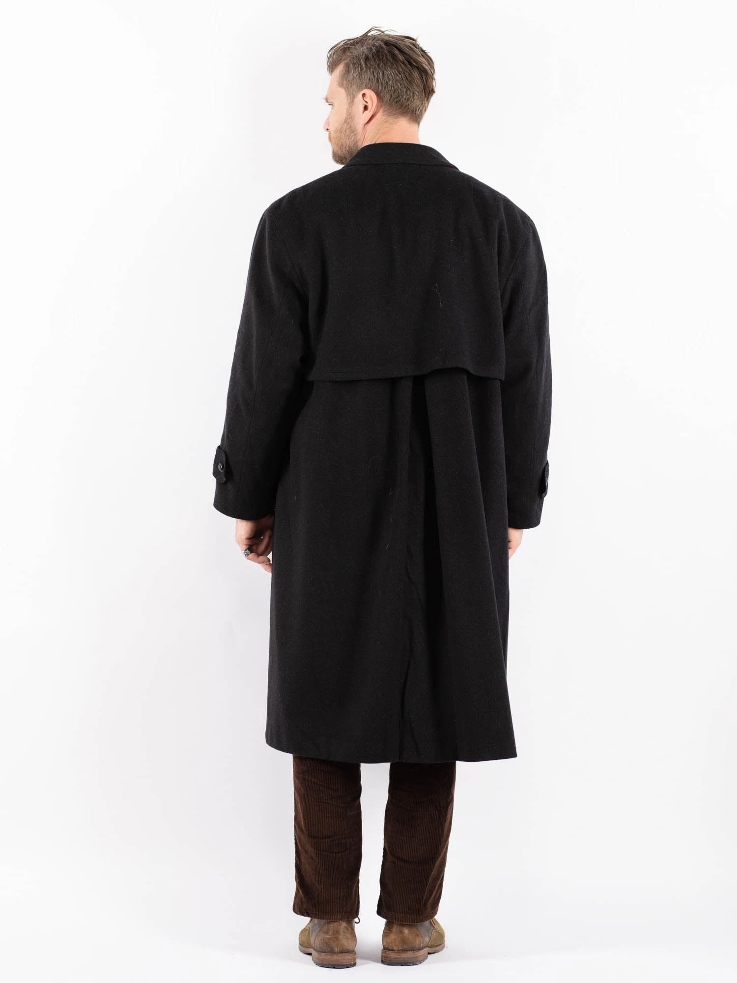 Vintage 80's Men Wool Blend Coat In Gray 2 Vintage 80's Men Wool Blend Coat In Gray - Image 2