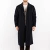 Vintage 80's Men Wool Blend Coat In Blue