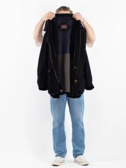 Vintage 80's Men Cashmere Wool Blend Coat In Blue 8 Vintage 80's Men Cashmere Wool Blend Coat In Blue -Northern Grip Vintage 80s Men Wool Coat 0238