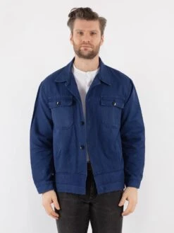 Vintage 80's Men Work Jacket In Blue