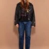Vintage 80's Women Biker Leather Jacket