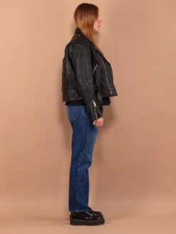 Vintage 80's Women Biker Leather Jacket -Northern Grip Vintage 80s Women Biker Leather Jacket 0101