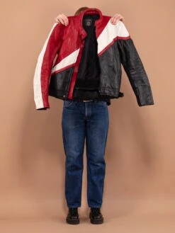Vintage 80's Women Biker Racing Jacket -Northern Grip Vintage 80s Women Biker Leather Jacket 0111