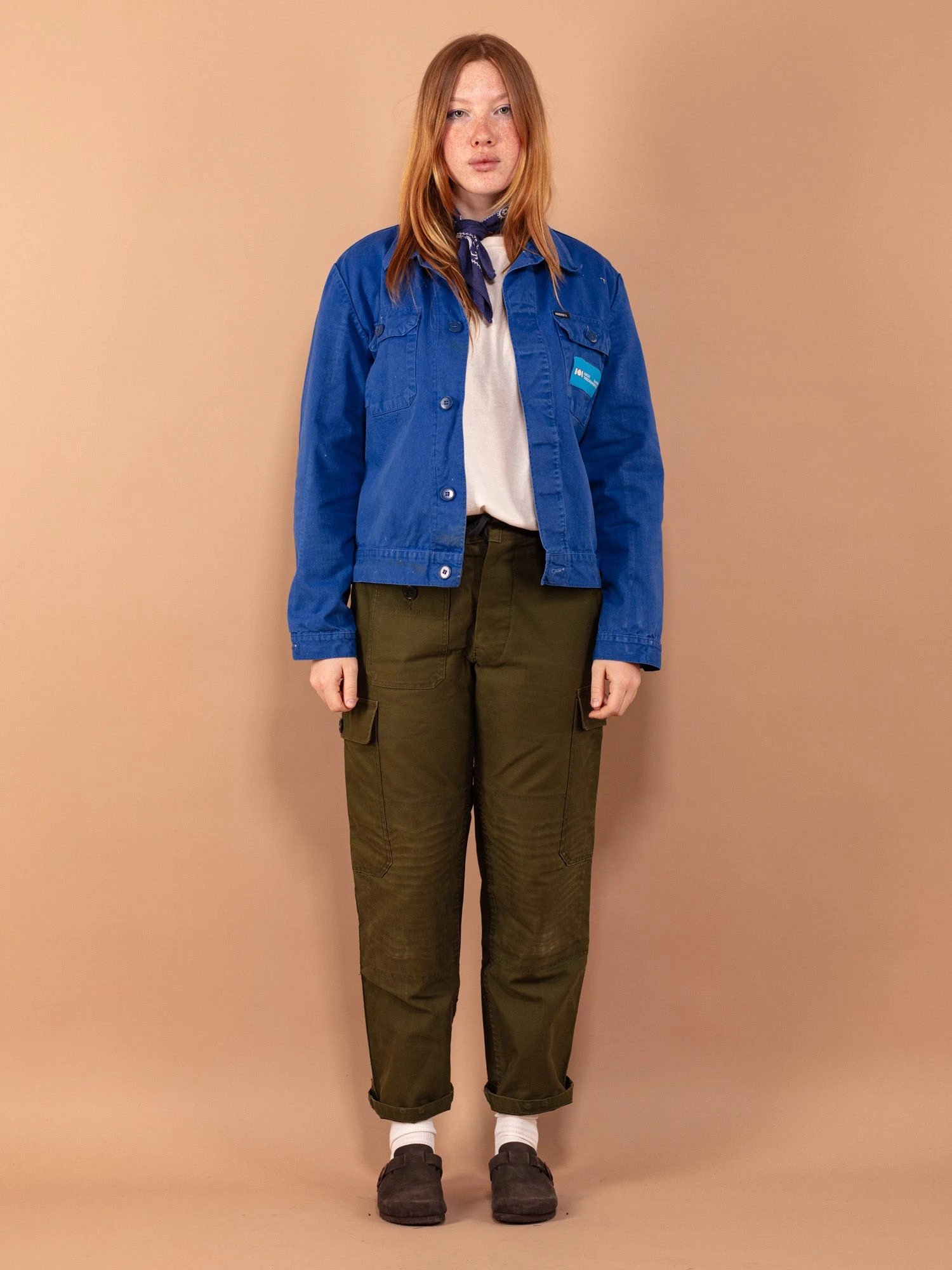 Vintage 80's Women Distressed Work Jacket 1 Vintage 80's Women Distressed Work Jacket