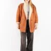 Vintage 80's Women Shearling Coat In Brown