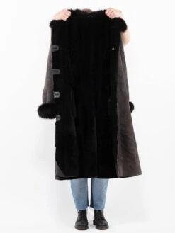 Vintage 80's Women Sheepskin Shearling Coat In Gray -Northern Grip Vintage 80s Women Sheepskin Coat 0239 3eb22a3c 5594 4d3f 95a5 80415f8b638a
