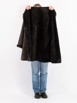 Vintage 80's Women Sheepskin Coat In Gray Brown 8 Vintage 80's Women Sheepskin Coat In Gray Brown -Northern Grip Vintage 80s Women Sheepskin Coat 0364