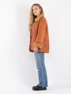 Vintage 90's Women Sheepskin Coat In Orange -Northern Grip Vintage 80s Women Sheepskin Coat 0629 305a8d60 867c 4016 bc90 decd83b3b375
