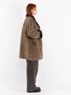 Vintage 80's Women Sheepskin Coat In Beige Green 7 Vintage 80's Women Sheepskin Coat In Beige Green -Northern Grip Vintage 80s Women Sheepskin Coat 0665 ac7c51fb d053 428c 881b 514f15329729