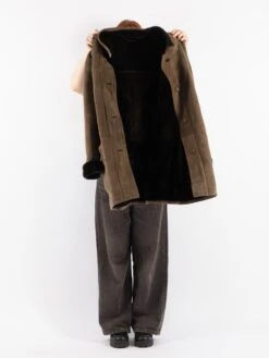 Vintage 80's Women Sheepskin Coat In Beige Green 8 Vintage 80's Women Sheepskin Coat In Beige Green -Northern Grip Vintage 80s Women Sheepskin Coat 0667