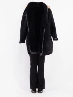 Vintage 80's Women Sheepskin Shearling Coat In Blue 8 Vintage 80's Women Sheepskin Shearling Coat In Blue -Northern Grip Vintage 80s Women Sheepskin Coat 0672