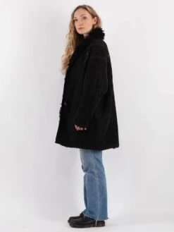 Vintage 80's Women Sheepskin Shearling Coat In Black 7 Vintage 80's Women Sheepskin Shearling Coat In Black -Northern Grip Vintage 80s Women Sheepskin Coat 0714 25317370 2c4f 43e9 a16c 03d142059048