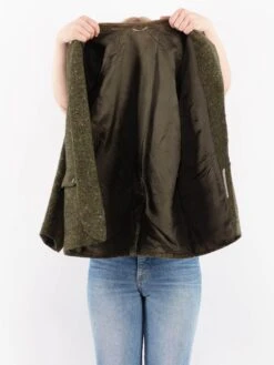 Vintage 80's Women Wool Blazer Jacket In Green -Northern Grip Vintage 80s Women Wool Blazer Jacket 0358