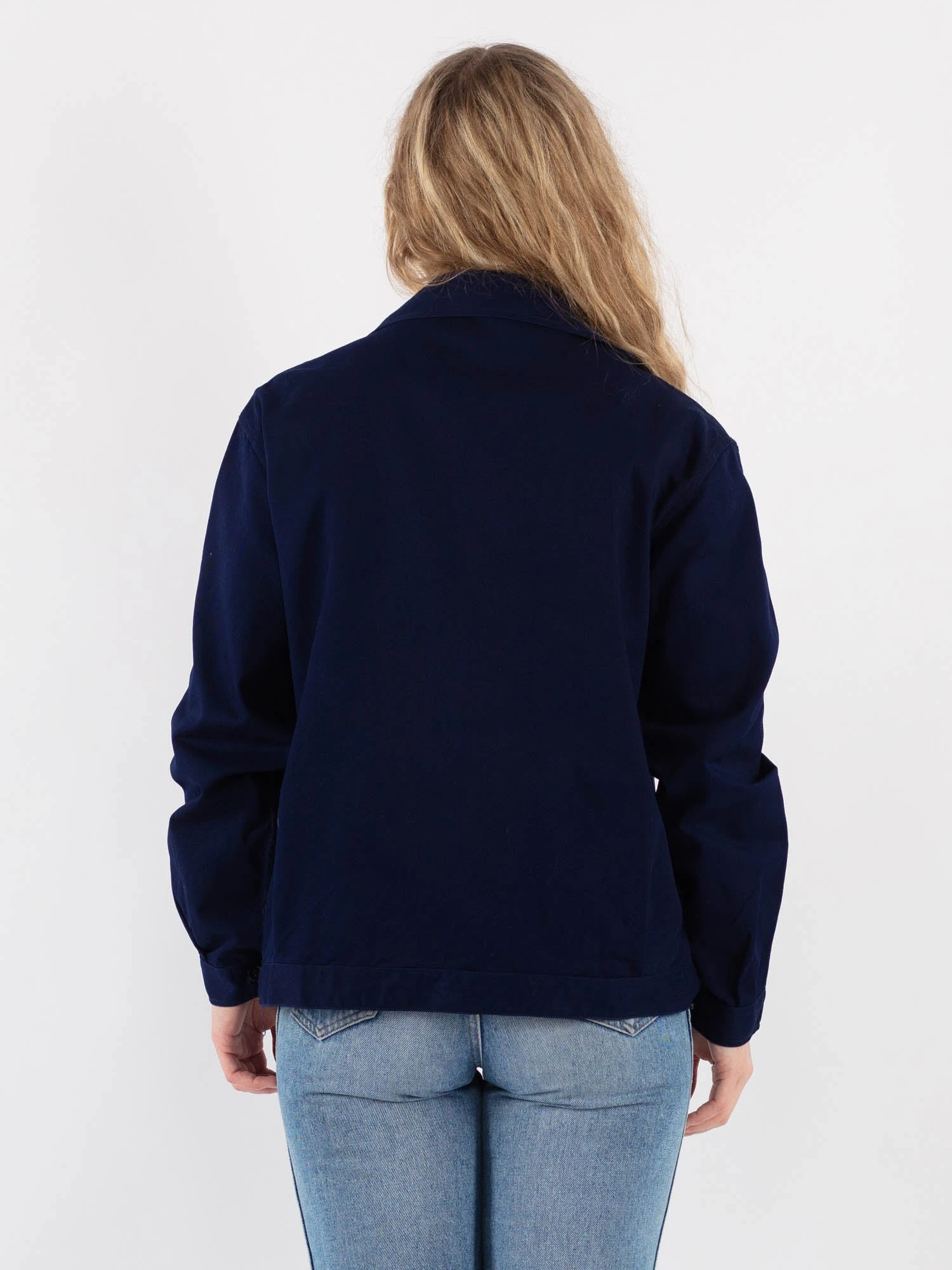 Vintage 80's Women Bleu-de-travail Work Jacket In Blue 3 Vintage 80's Women Bleu-de-travail Work Jacket In Blue - Image 3