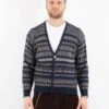 Vintage 90's Men Patterned Cardigan In Blue