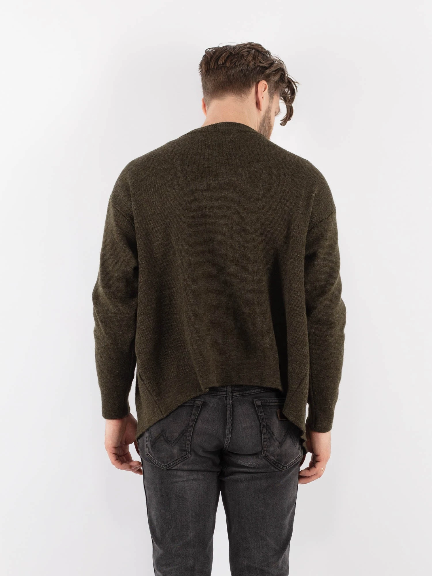 Vintage 90's Men Cardigan In Green 2 Vintage 90's Men Cardigan In Green - Image 2