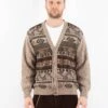 Vintage 90's Men Cardigan In Brown