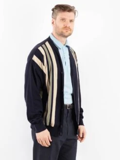 Vintage 90's Men Striped Cardigan In Blue -Northern Grip Vintage 90s Men Cardigan 0789 86f0eae2 9dc0 4493 b383 7576ae6ca61e
