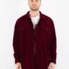 Vintage 90's Men Corduroy Shirt In Red