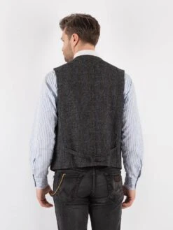 Vintage 90's Men Harris Tweed Vest In Gray -Northern Grip Vintage 90s Men Hariss Tweed Vest 0262