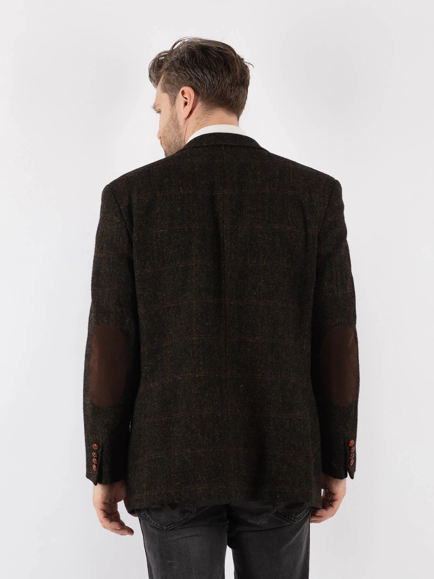 Vintage 90's Men Harris Tweed Jacket In Dark Green 3 Vintage 90's Men Harris Tweed Jacket In Dark Green - Image 3