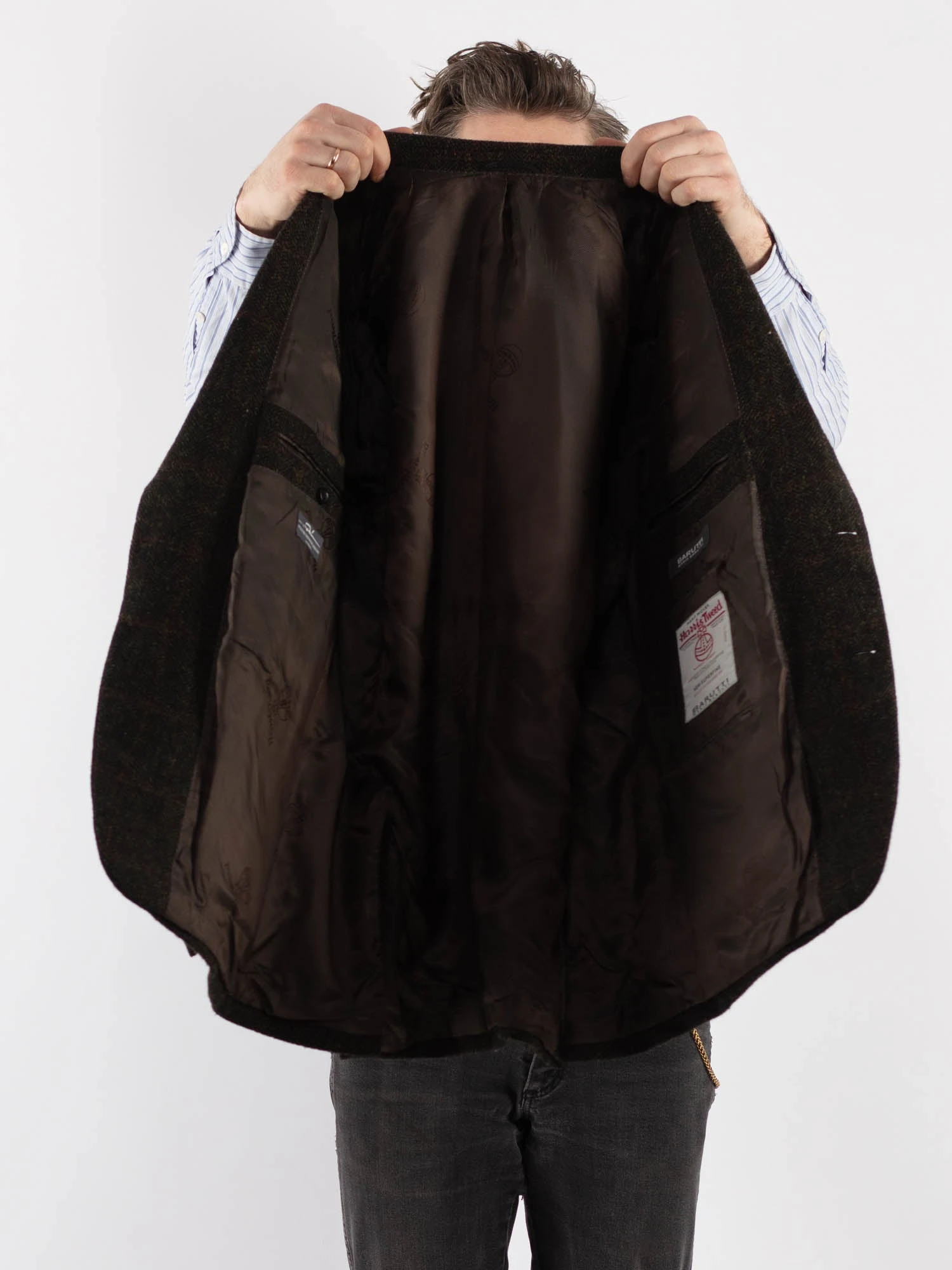 Vintage 90's Men Harris Tweed Jacket In Dark Green 4 Vintage 90's Men Harris Tweed Jacket In Dark Green - Image 4