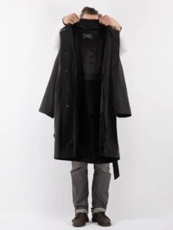 Vintage 90's Men Belted Mac Coat In Gray -Northern Grip Vintage 90s Men Mac Coat 0054