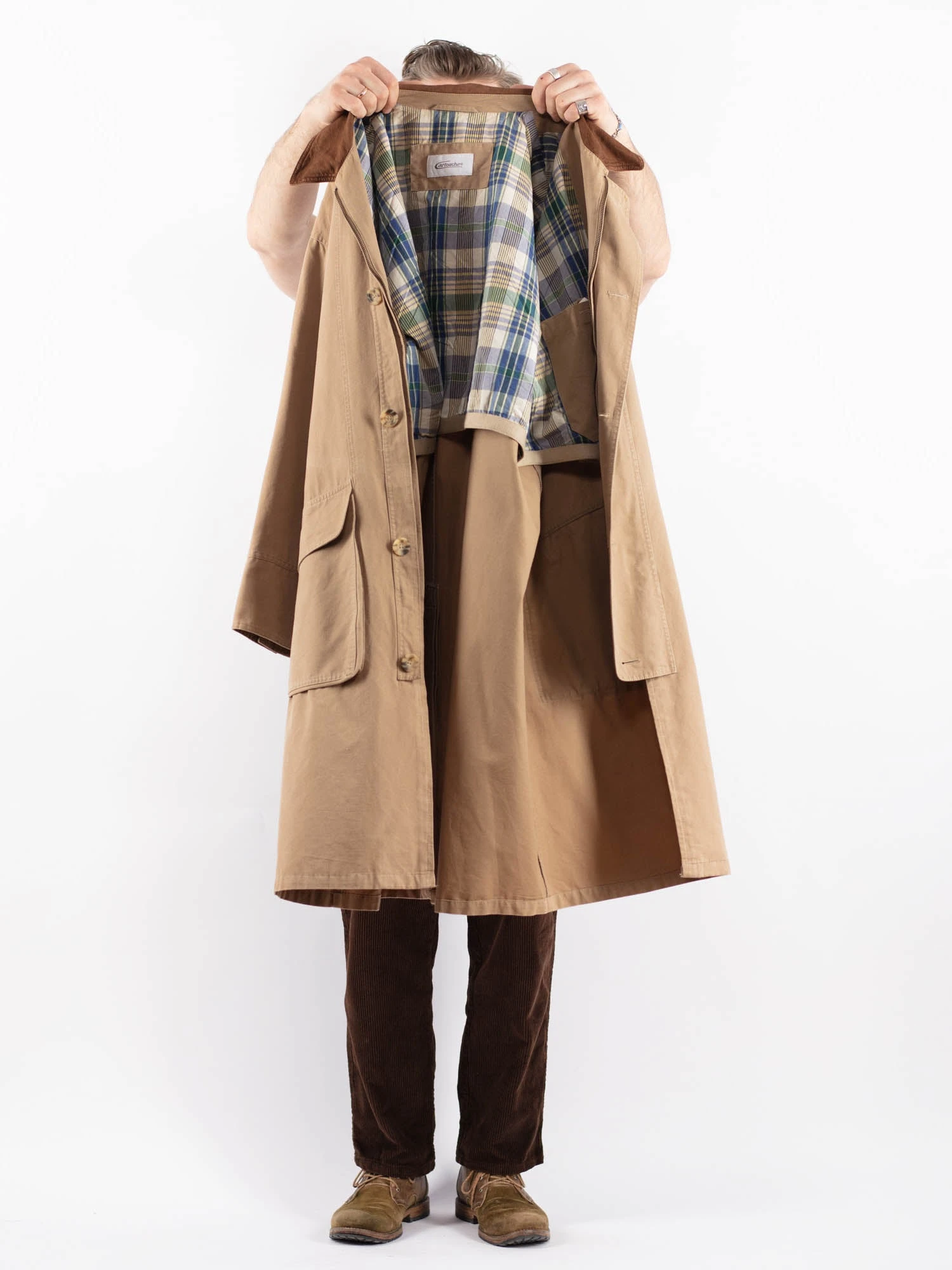 Vintage 90's Men Mac Style Overcoat In Beige 3 Vintage 90's Men Mac Style Overcoat In Beige - Image 3