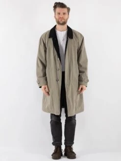 Vintage 90's Men Mac Coat In Beige