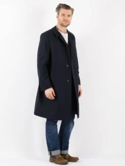 Vintage 90's German Fire Department Mac Coat In Blue 7 Vintage 90's German Fire Department Mac Coat In Blue -Northern Grip Vintage 90s Men Mac Coat 0259