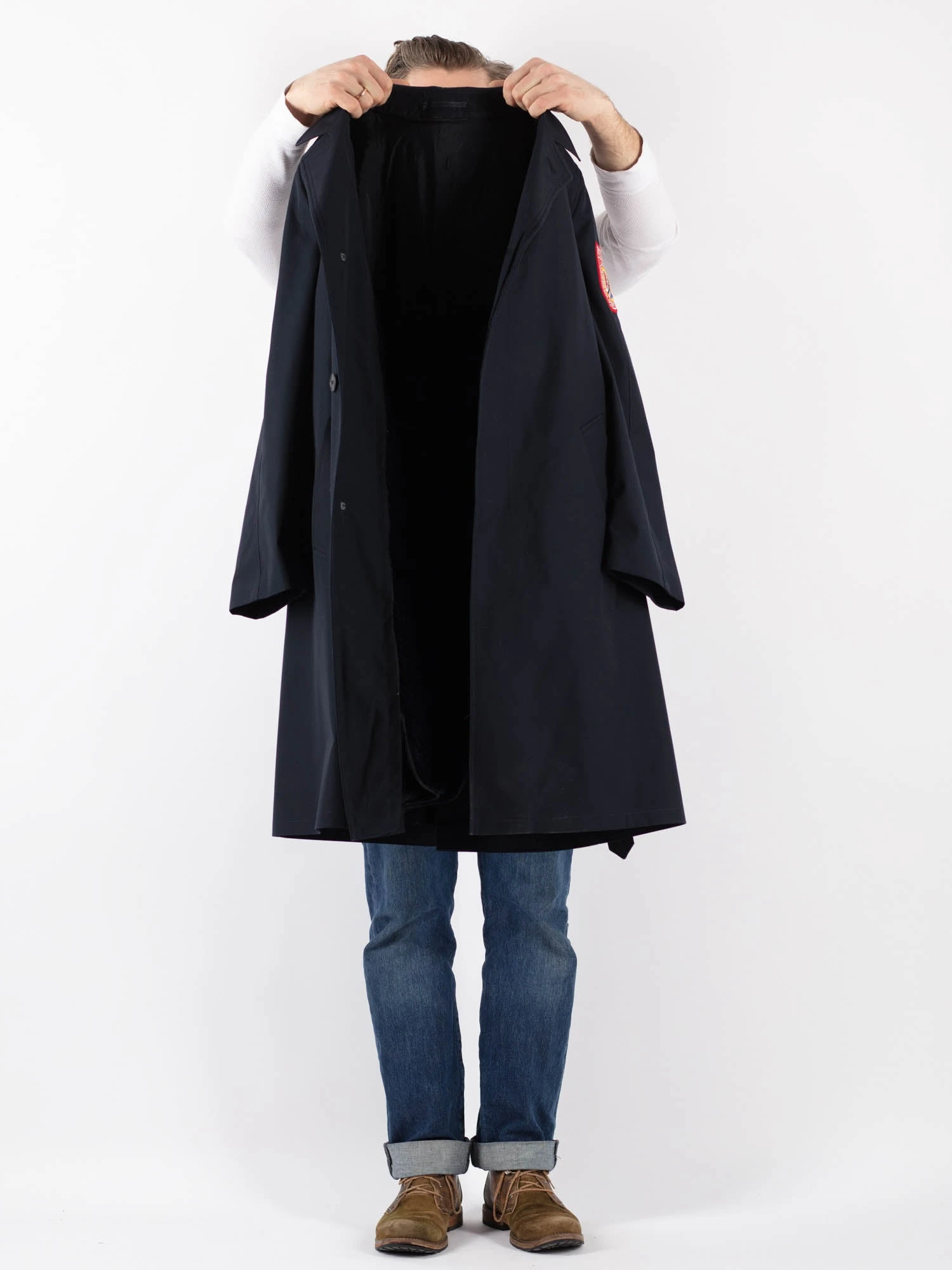 Vintage 90's German Fire Department Mac Coat In Blue 4 Vintage 90's German Fire Department Mac Coat In Blue - Image 4