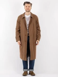 Vintage 90's Men Mac Coat In Brown