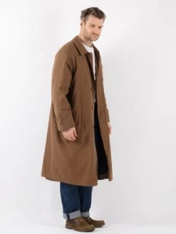 Vintage 90's Men Mac Coat In Brown -Northern Grip Vintage 90s Men Mac Coat 0296