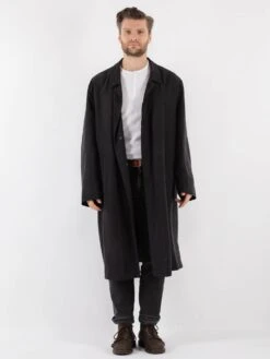 Vintage 90's Men Oversized Mac Coat In Gray