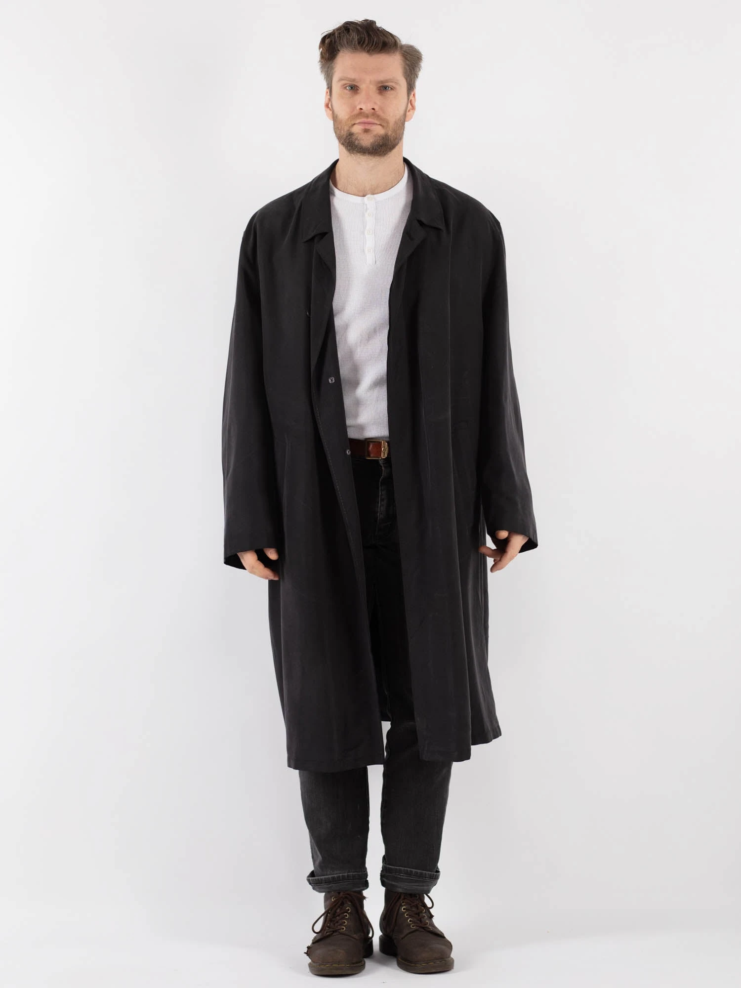 Vintage 90's Men Oversized Mac Coat In Gray 1 Vintage 90's Men Oversized Mac Coat In Gray