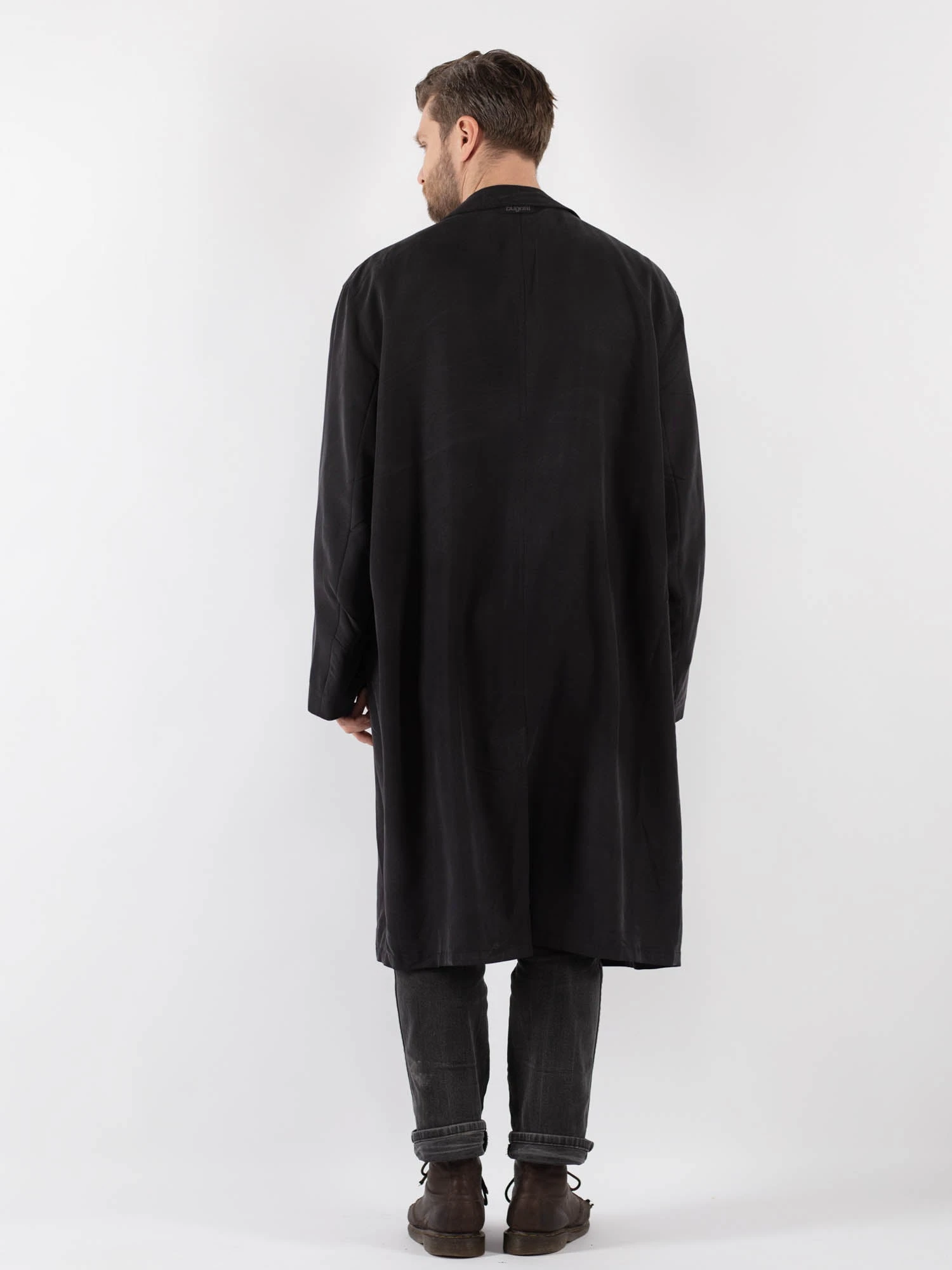 Vintage 90's Men Oversized Mac Coat In Gray 3 Vintage 90's Men Oversized Mac Coat In Gray - Image 3