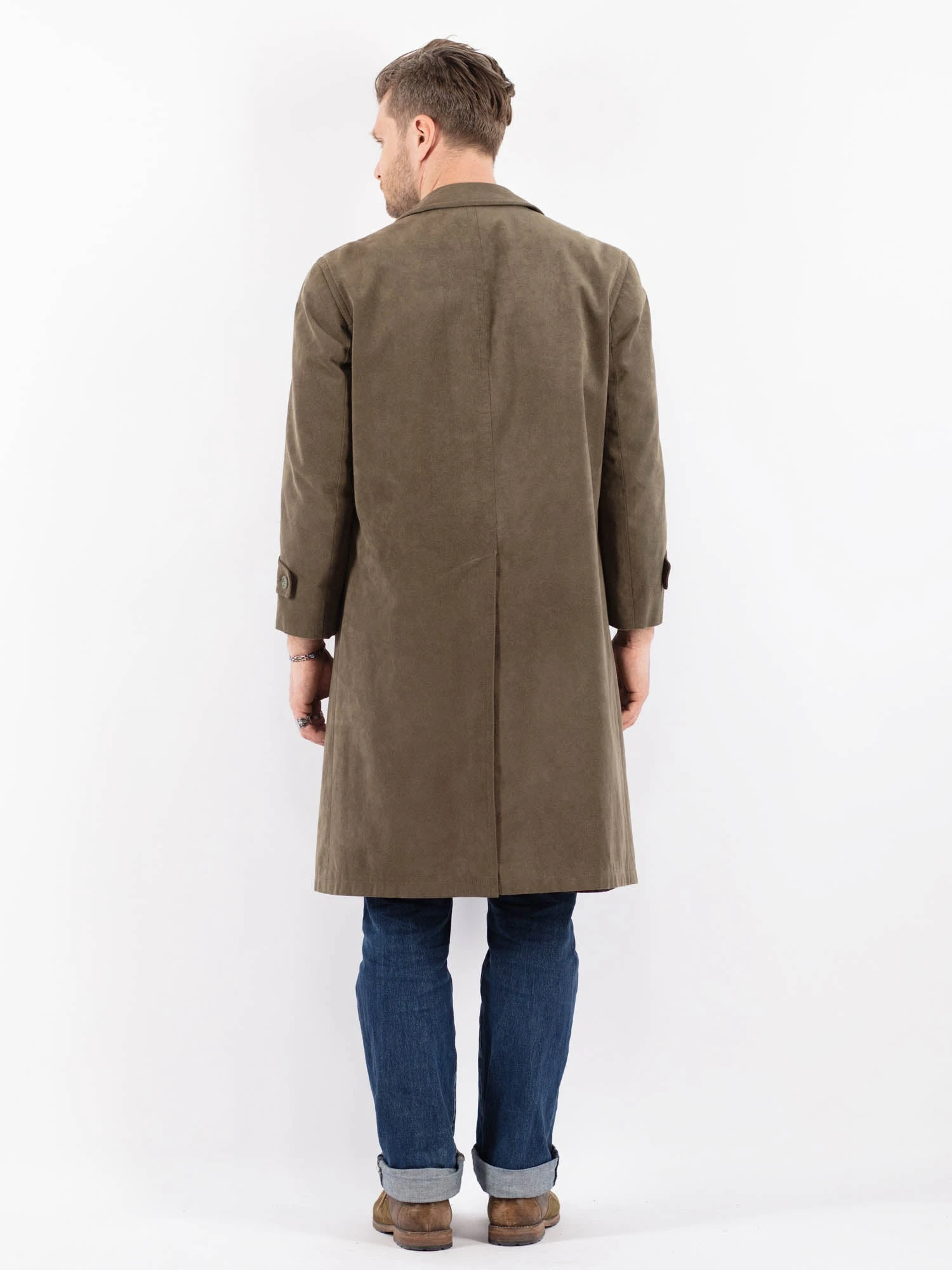 Vintage 90's Men Mac Coat In Green 2 Vintage 90's Men Mac Coat In Green - Image 2