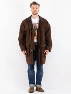 Vintage 90's Men Oversized Mac Coat In Brown