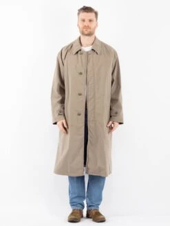 Vintage 90's Men Oversized Mac Coat In Beige