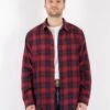 Vintage 90's Men Plaid Flannel Shirt In Red